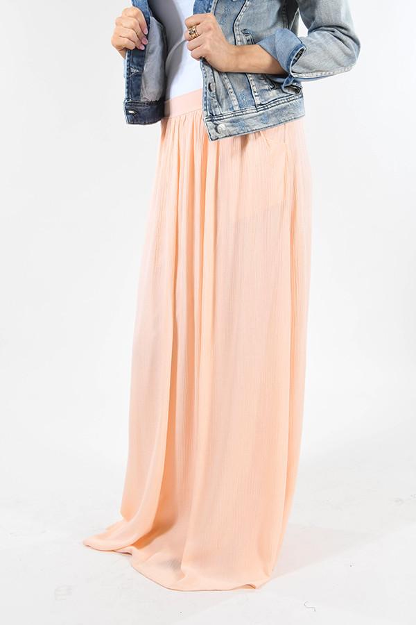 Peach Maxi Skirt