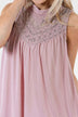 Mauve Pink Lace Tank Top