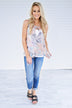 Floral Kisses Crossover Tank Top ~ Deep Blush