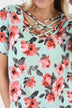 Tied Down Blue Floral Top