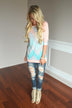 Peach Chevron Top