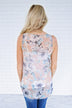 Floral Kisses Crossover Tank Top ~ Deep Blush