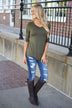 Baby I'm Yours Button Top - Olive