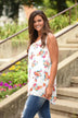 Ivory Lace Floral Tank Top