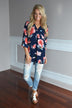 Always Faithful Navy Floral Blouse
