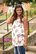 Ivory Lace Floral Tank Top