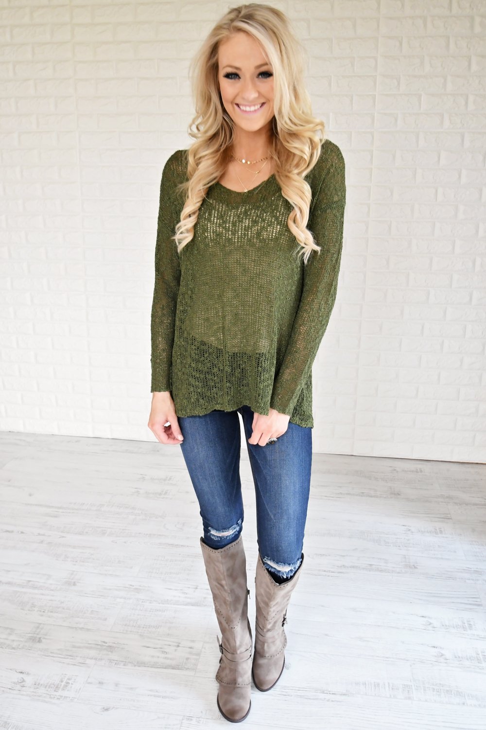 Essential Knit Evergreen Top