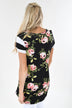 Black Floral & Striped Pocket Top
