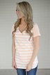 Ampersand Striped V-Neck Tee