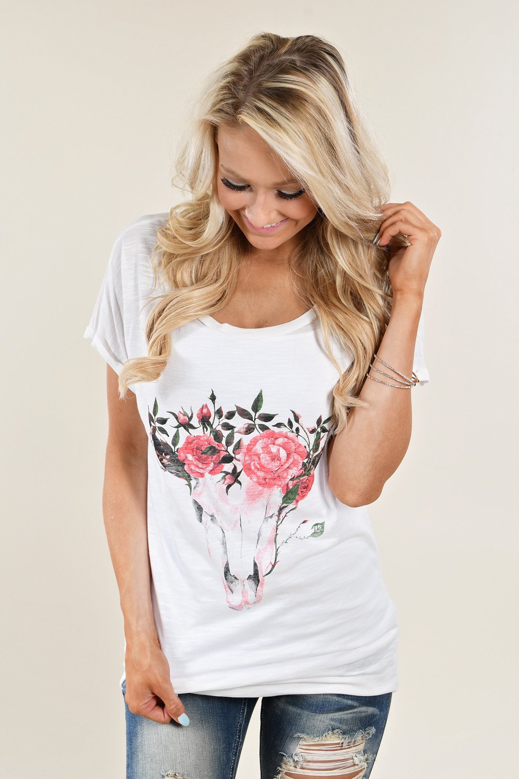 Floral Skull Top