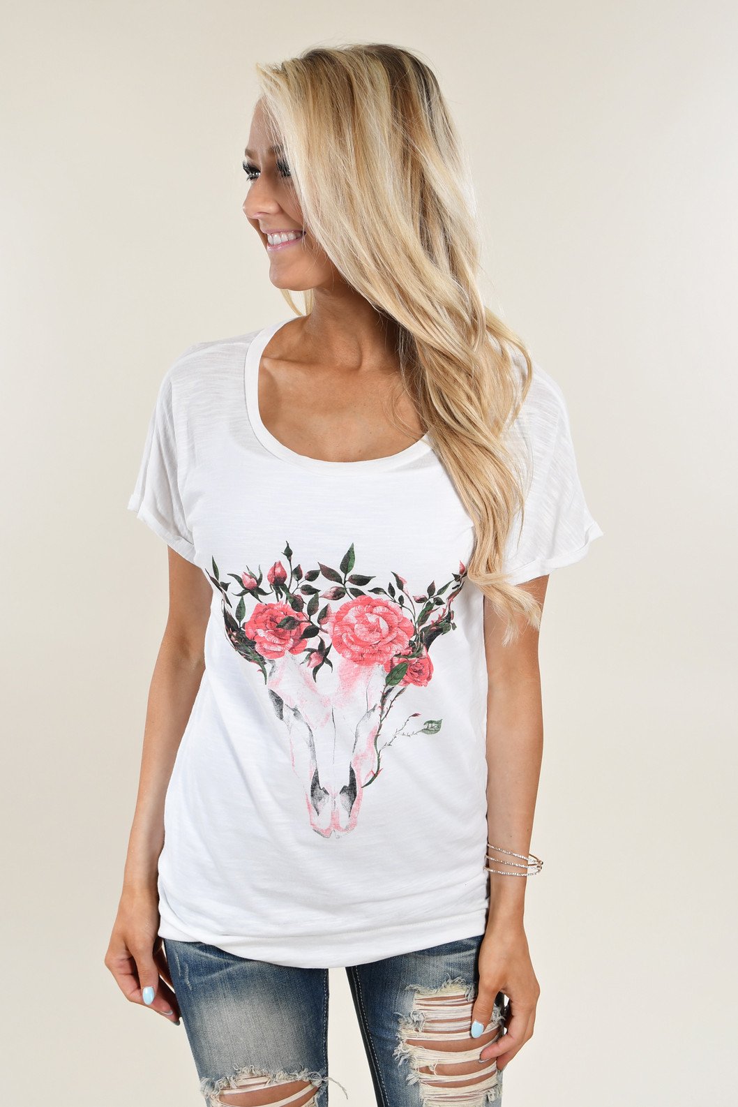 Floral Skull Top