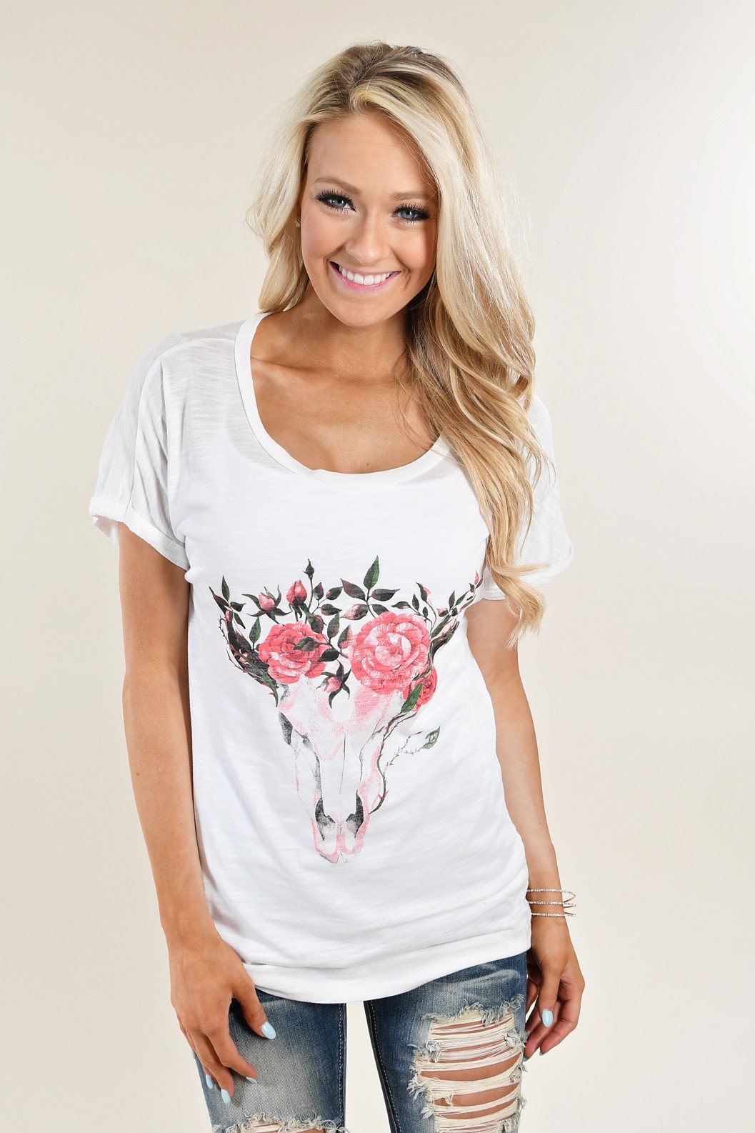 Floral Skull Top