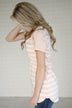 Ampersand Striped V-Neck Tee