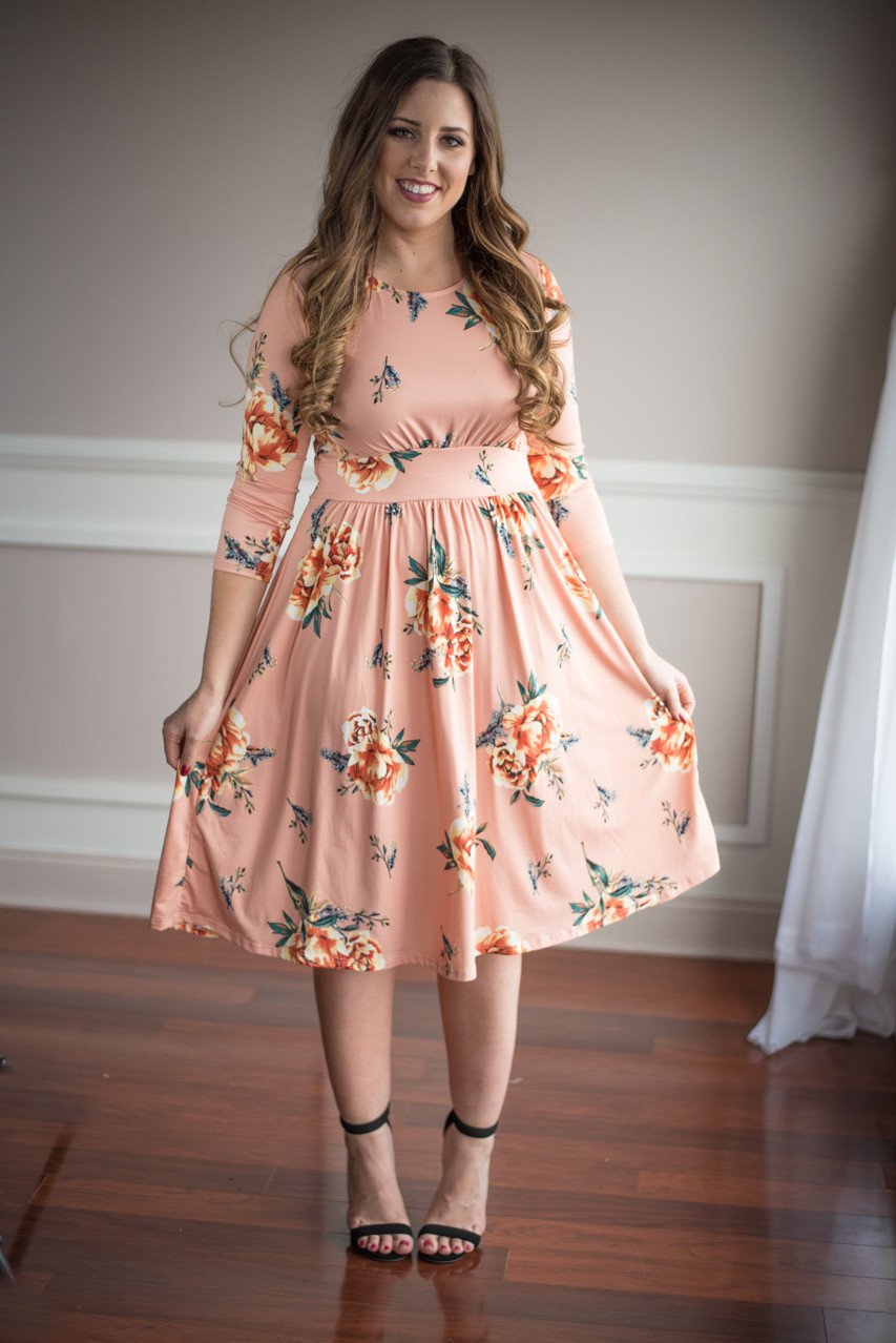 Everything's Peachy Floral Dress