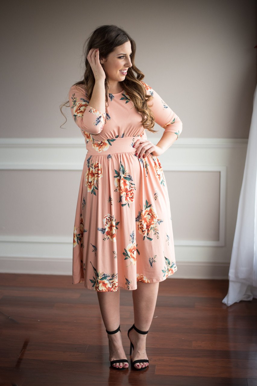 Everything's Peachy Floral Dress