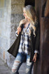 Traditional Olive & Navy Plaid Top