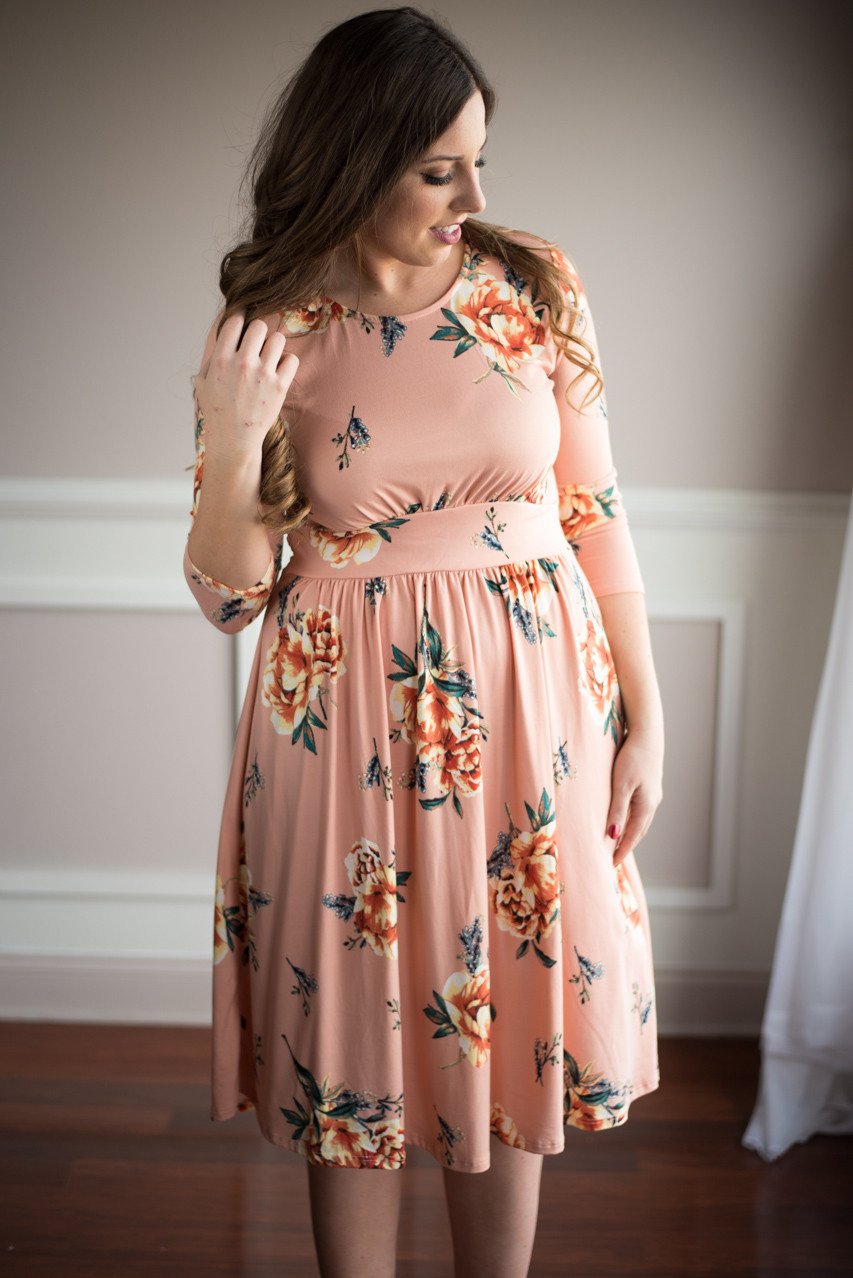 Everything's Peachy Floral Dress