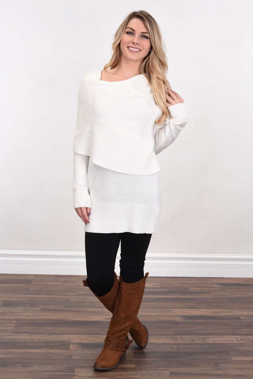 Wrapped Up in You Sweater ~ White