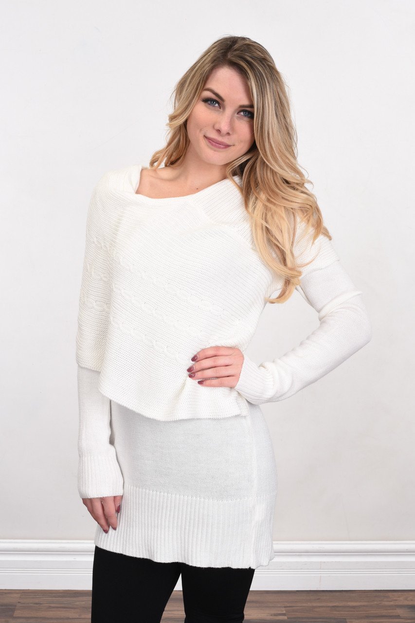 Wrapped Up in You Sweater ~ White