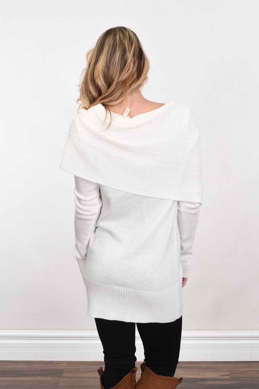 Wrapped Up in You Sweater ~ White