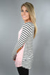 Pink and Black Elbow Patch Top