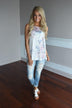Sheer Ivory Floral Tank Top