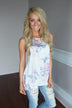 Sheer Ivory Floral Tank Top
