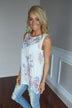 Sheer Ivory Floral Tank Top