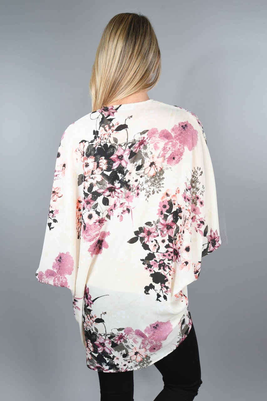 Black and Lilac Floral Kimono – The Pulse Boutique
