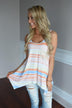 Orange & Yellow Striped Pocket Top