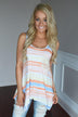 Orange & Yellow Striped Pocket Top