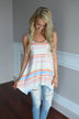 Orange & Yellow Striped Pocket Top