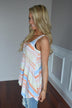 Orange & Yellow Striped Pocket Top