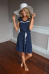 Don't Leave Me Waiting Dress ~ Navy