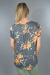 Charcoal and Yellow Floral Top