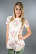 Light Peach And Pink Floral Top