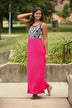 Hot Pink Aztec Maxi Dress