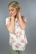 Light Peach And Pink Floral Top