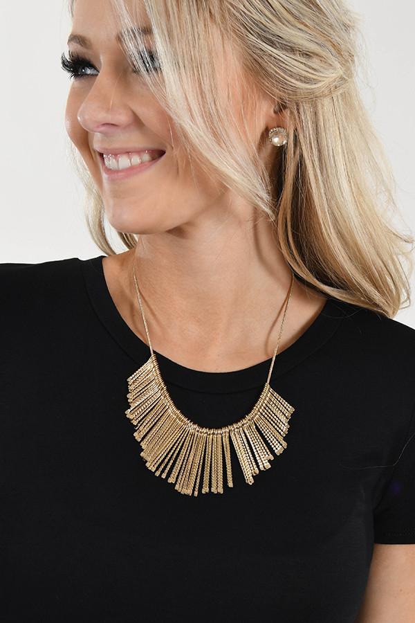 Gold Fan Necklace