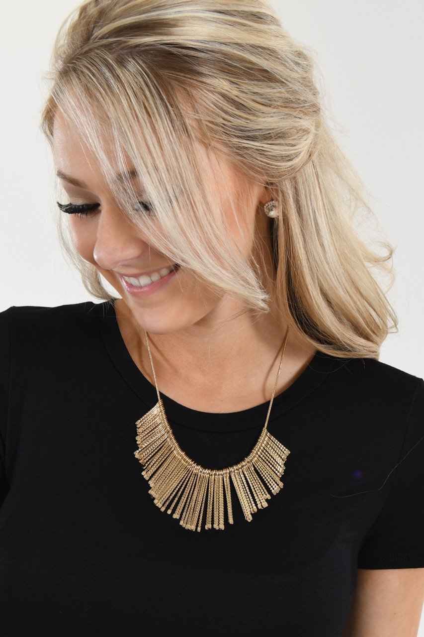 Gold Fan Necklace