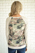 Look At Me Now Distressed Camo Top ~ Oatmeal