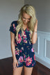 Everly Navy Floral Romper