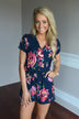 Everly Navy Floral Romper