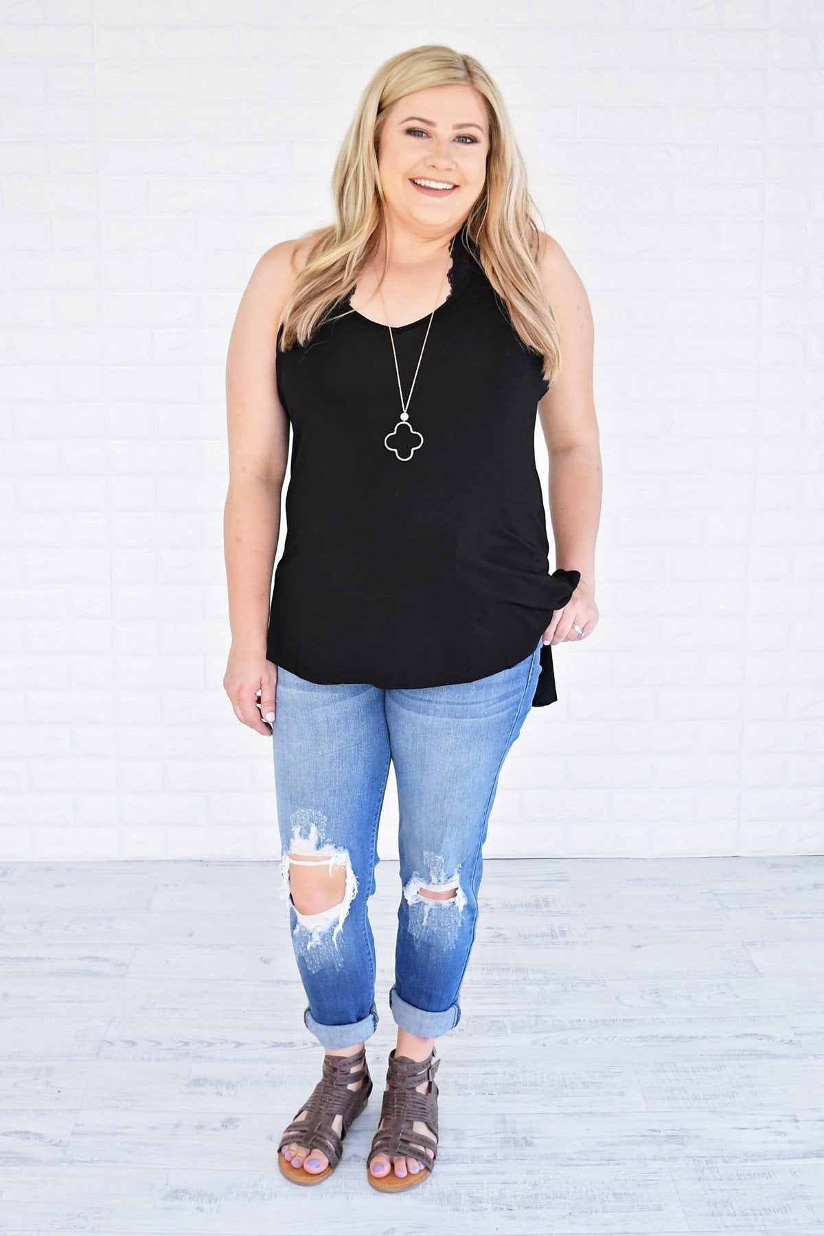 Black Strappy Tank Top