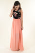 Peach Floral Maxi Dress