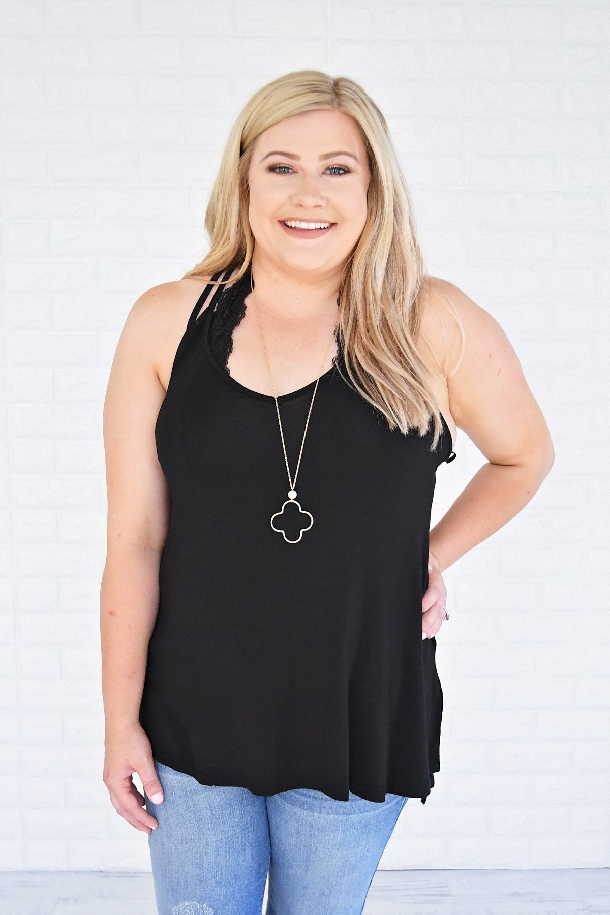 Black Strappy Tank Top