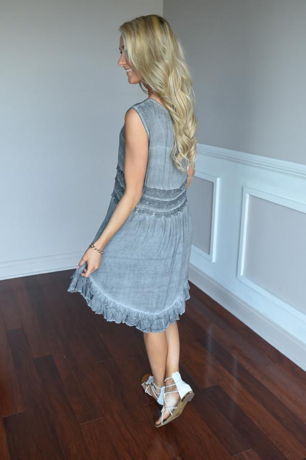 Slate Faded Boho Dress