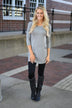 Grey Button Down Pocket Top