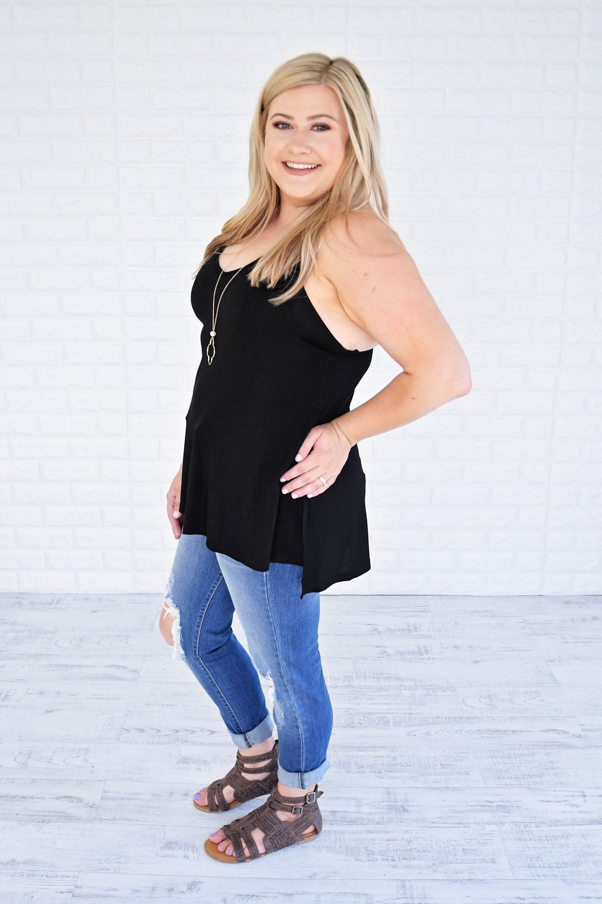 Black Strappy Tank Top