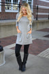 Grey Button Down Pocket Top